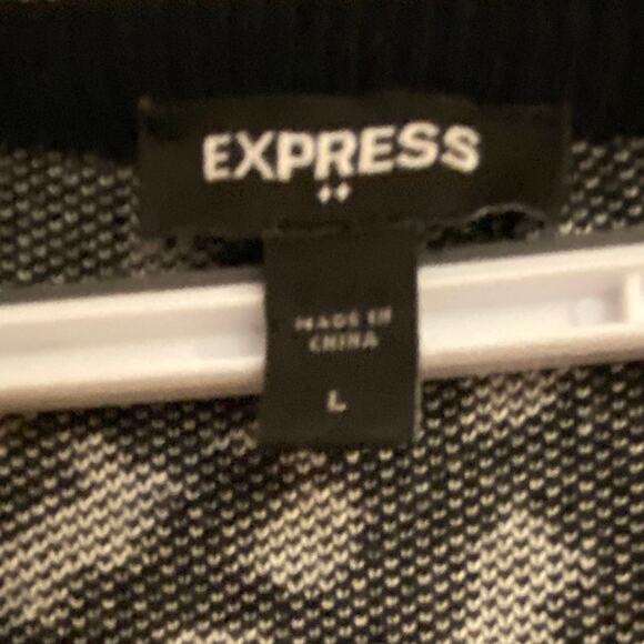 Express Leopard Print Sweater Dress Womens Size L Heavy Knit Black White - Picture 5 of 7